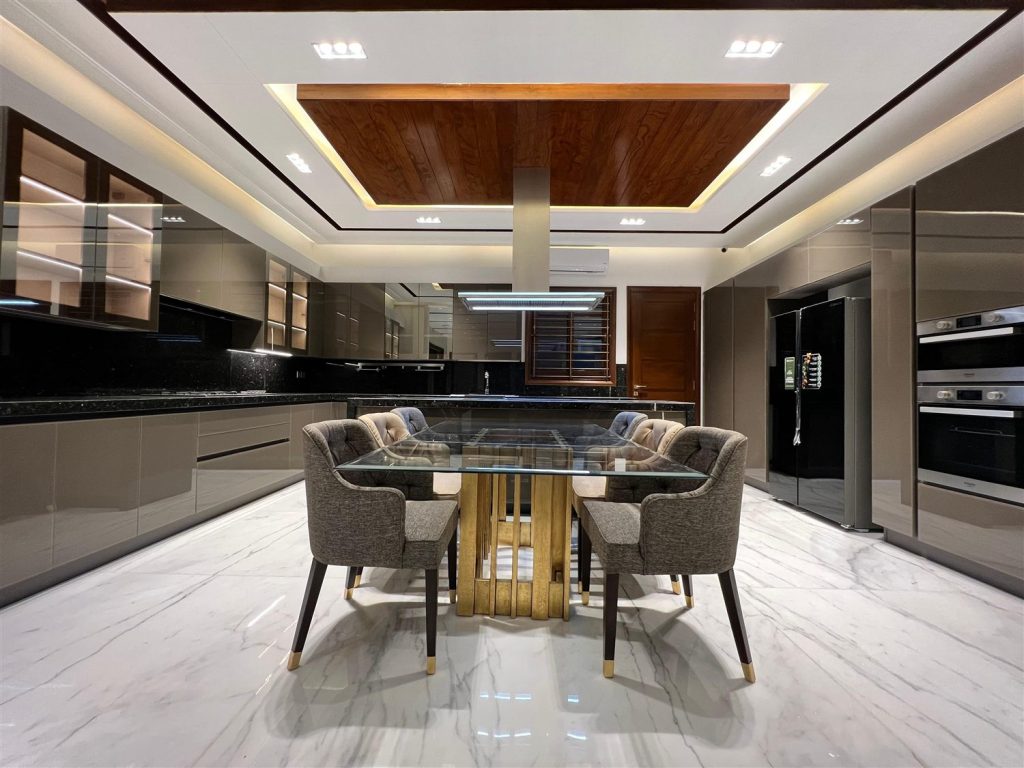 Glass & Gold Dining Table